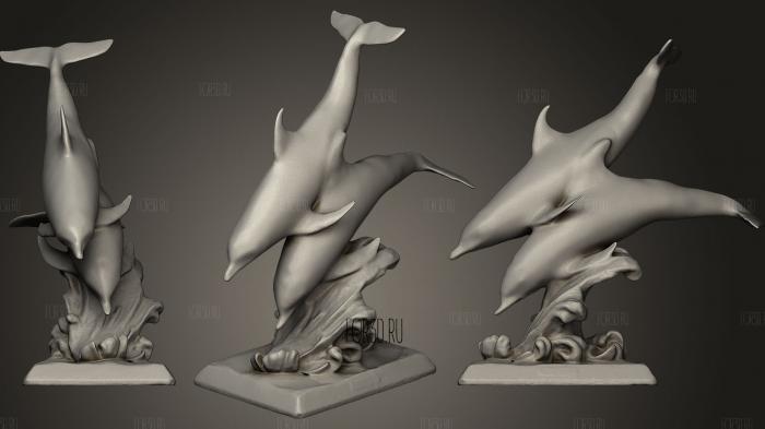 Скульптура дельфина 3d stl модель для ЧПУ